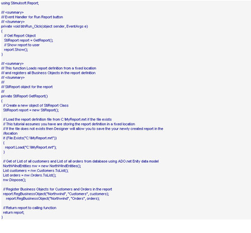 Stimulsoft reporting，Business Objects，智能報表，報表設計器，商業對象，實體模型